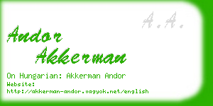 andor akkerman business card